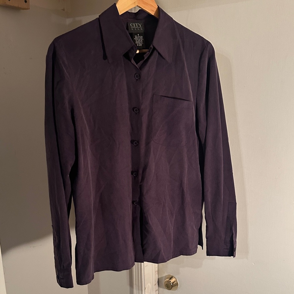 City Men's Dark Purple Shirt Jacket
